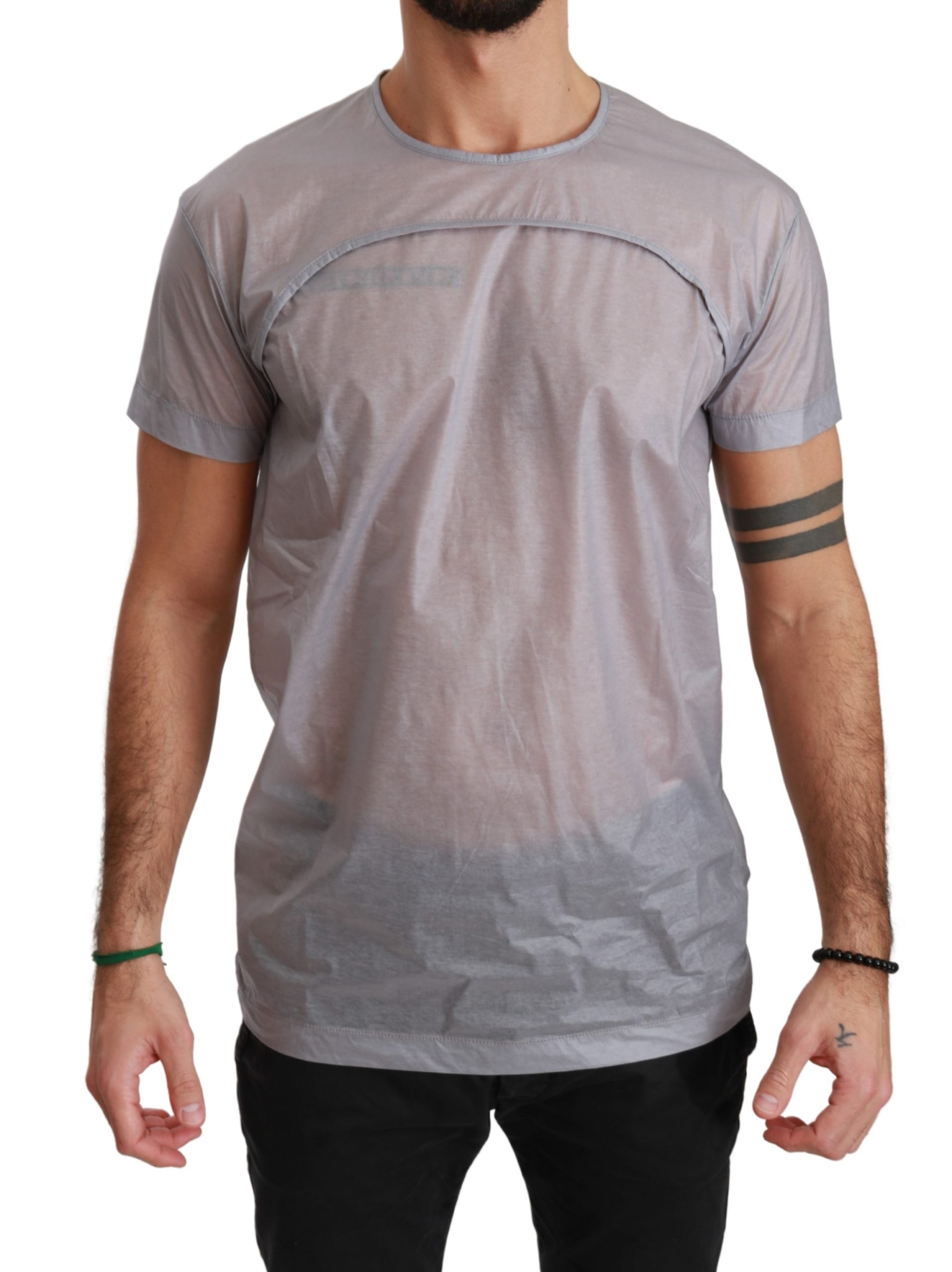Dolce & Gabbana Men's See Through Roundneck T-Shirts Gray TSH4051 - L