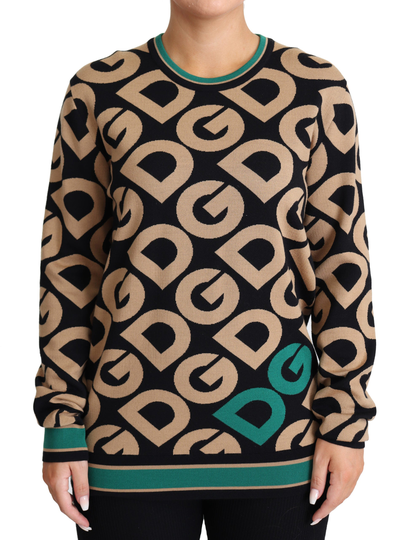 Multicolor DG Mania Wool Crewneck Pullover Sweater - IT40|S