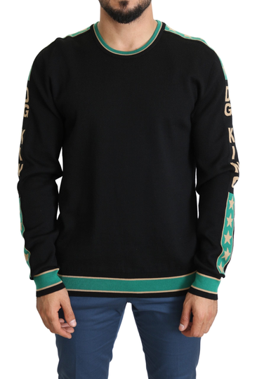Dolce & Gabbana Men's Knit Pullover Crew Sweater Black TSH5521-50 - IT50 | L