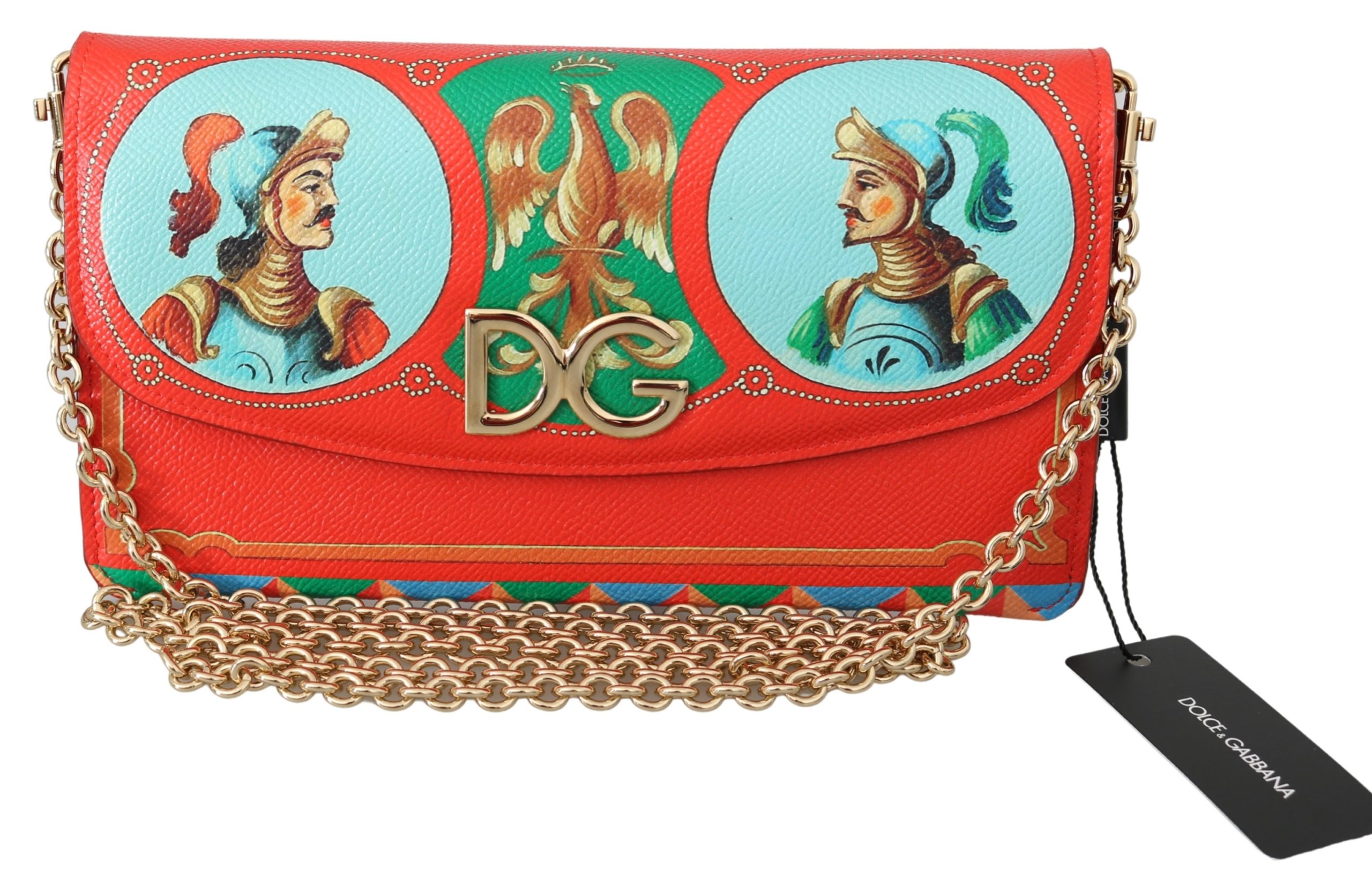 Dolce & Gabbana Women's Shoulder Leather Clutch Bag Red VAS9917