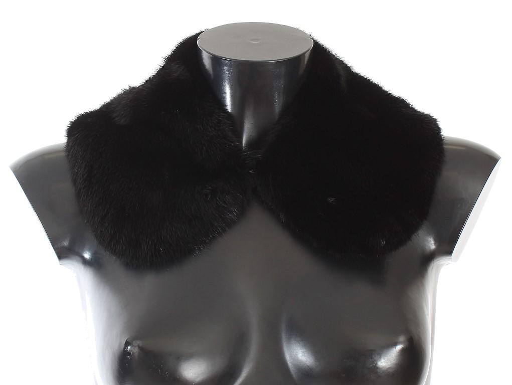 Dolce & Gabbana Women's Mink Fur Collar Scarf Black MS1565 - IT38|XS