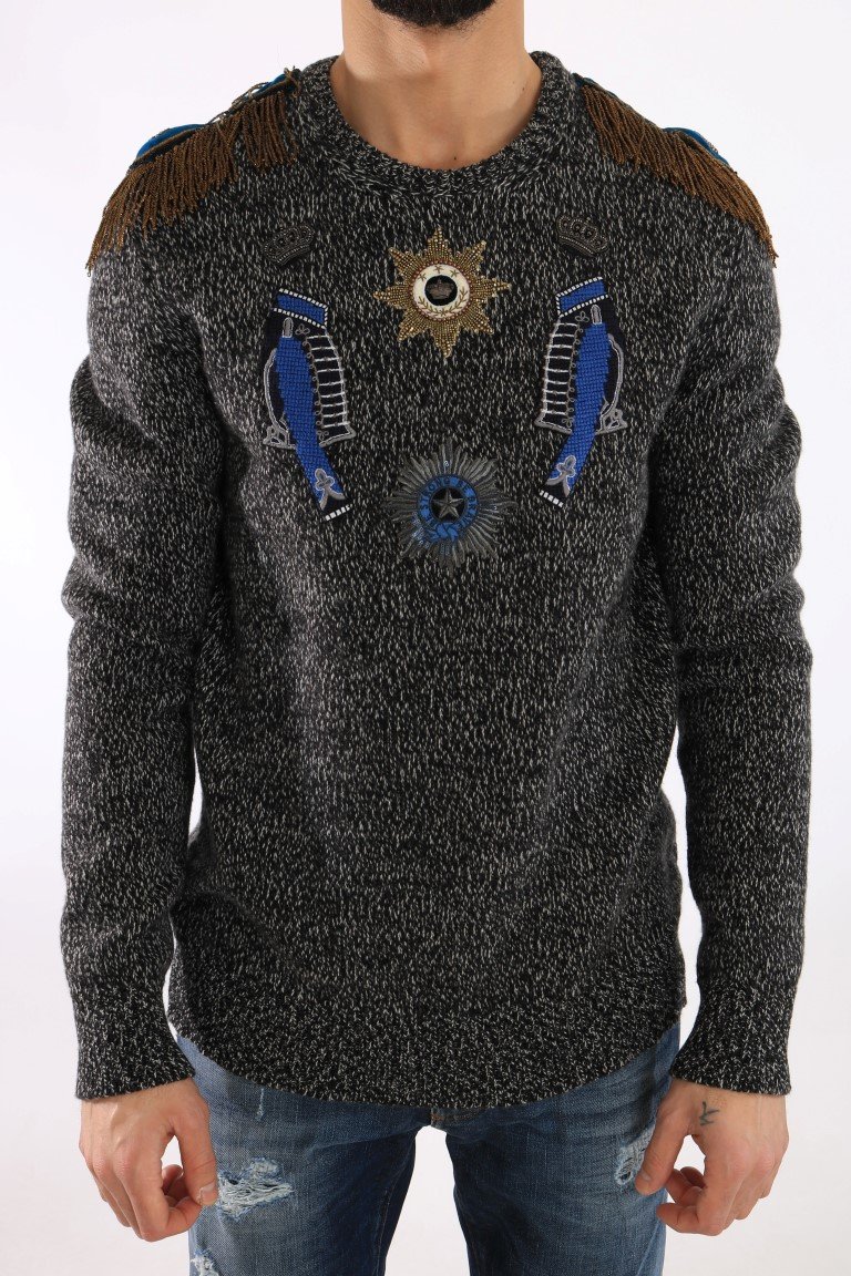 Dolce & Gabbana Men's Wool Cashmere Sweater Gray TSH1865 - IT52 | XL