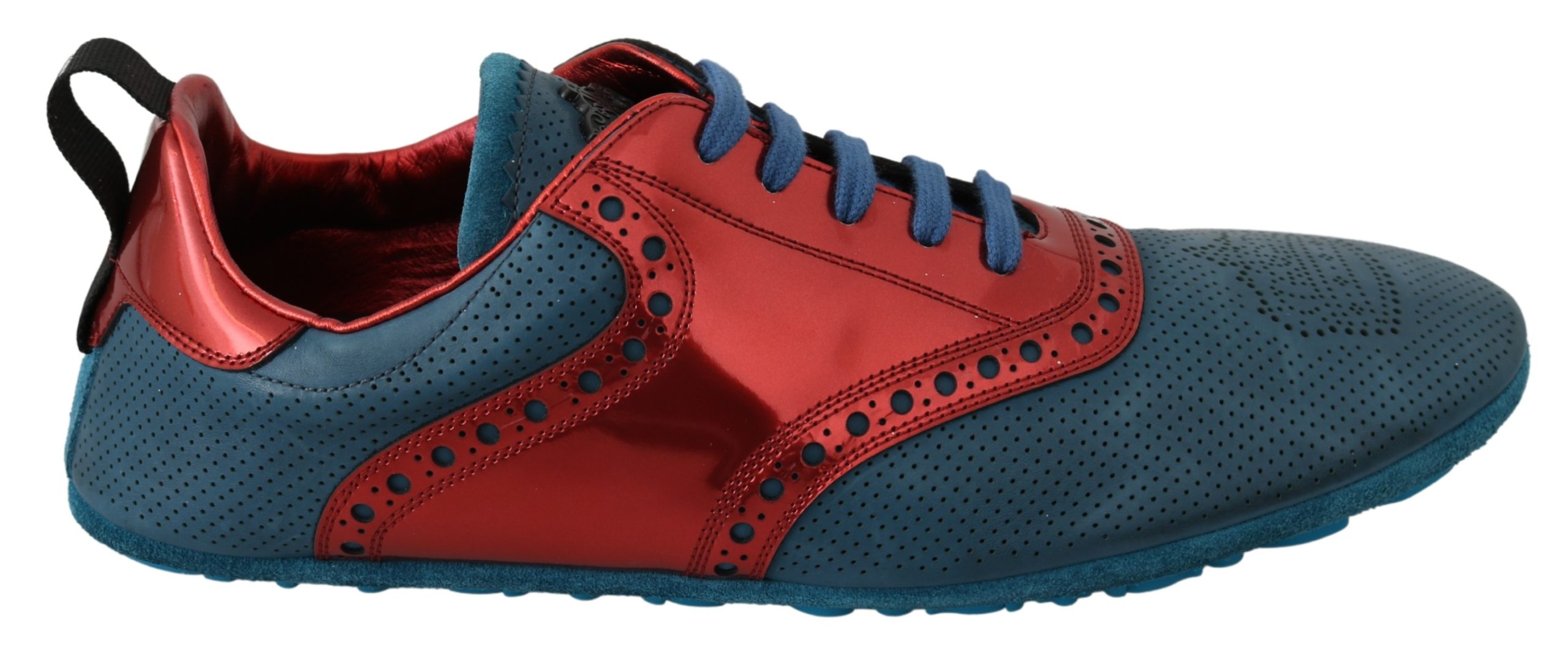 Dolce & Gabbana Men's Shiny Leather Crown Trainer Red MV3037 - EU44/US11