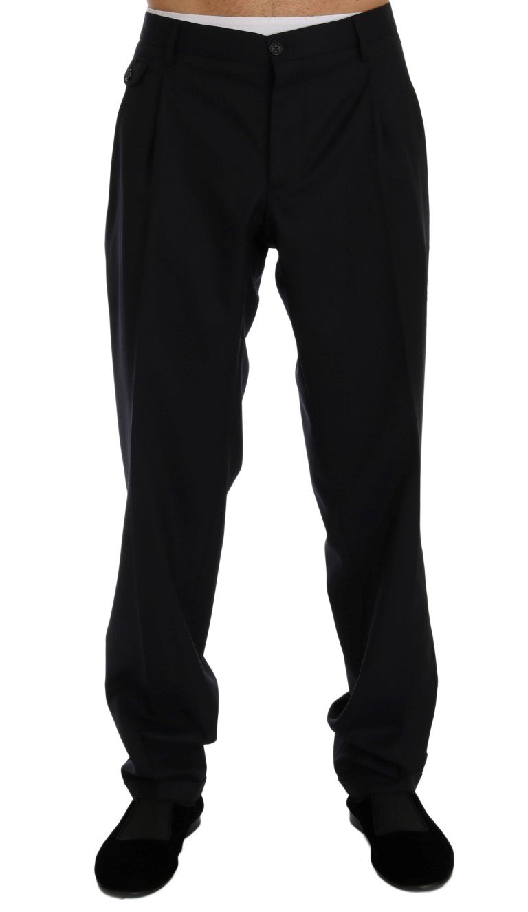 Dolce & Gabbana Men's Striped Wool Stretch Trouser Blue PAN60374 - IT54 | XXL