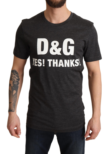 Gray Cashmere Motive Crewneck T-shirt - IT44 | XS