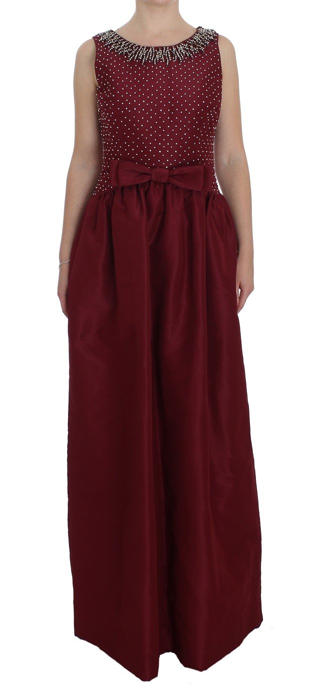 Dolce & Gabbana Women's Crystal Ball Gown Full Dress Bordeaux NOC10134 - IT44|L