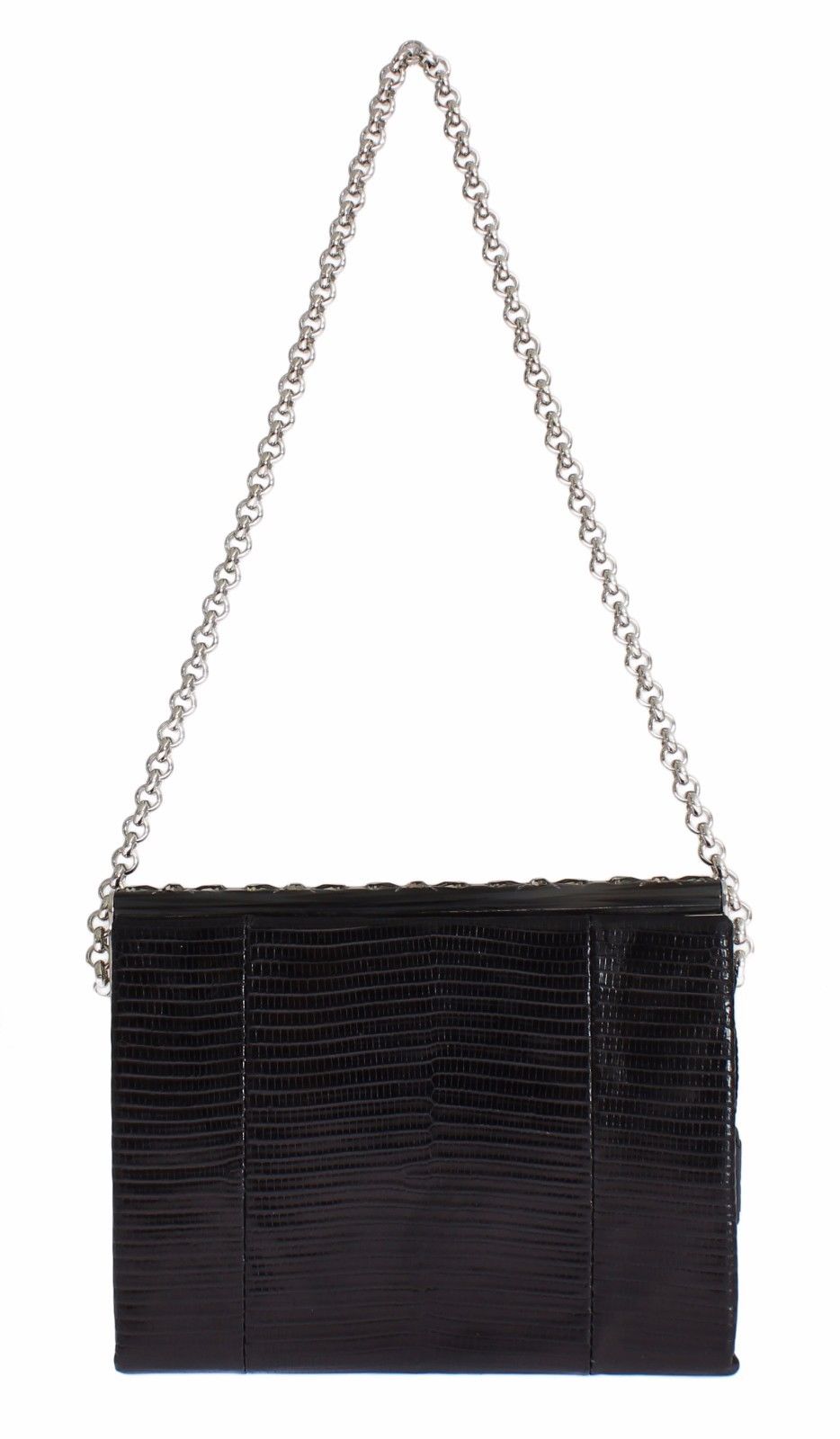 Dolce & Gabbana Women's Varano Lizard Evening Party Shoulder Bag Black SIG15209