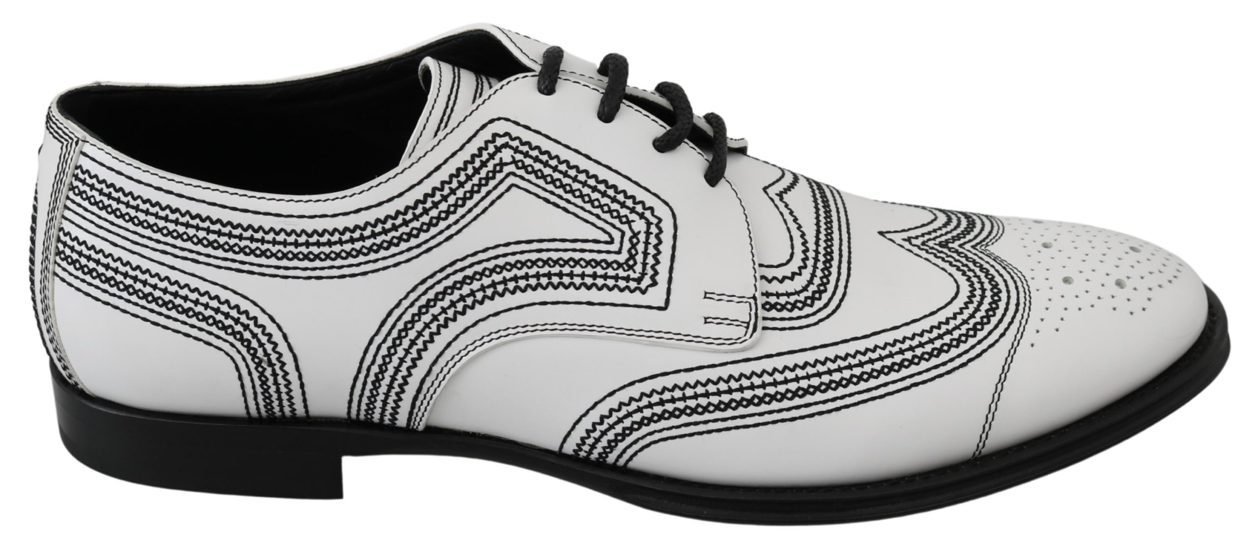 Dolce & Gabbana Men's Leather Formal Derby Shoe White MV3046 - EU44/US11