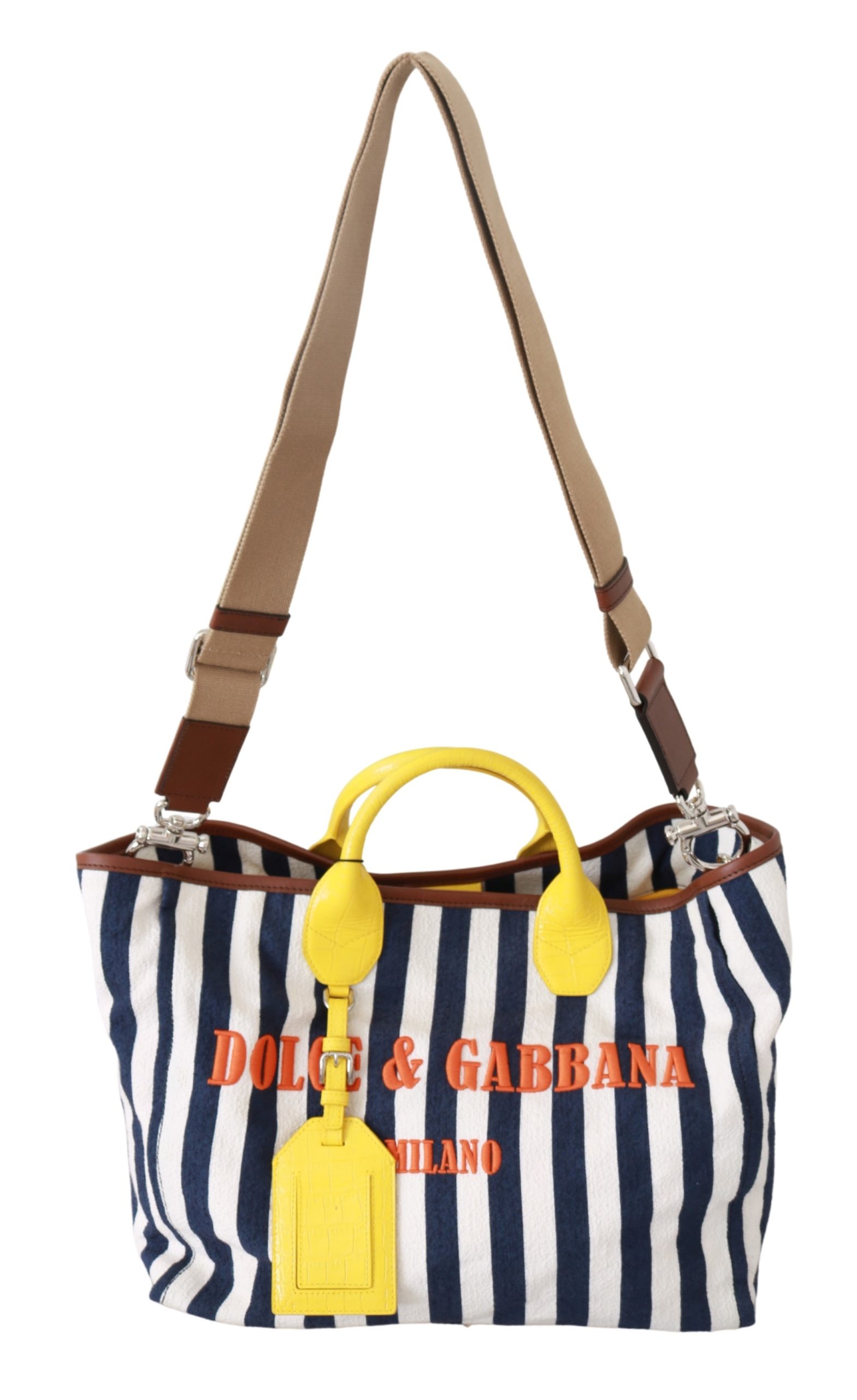 Dolce & Gabbana Women's Striped Shopping Tote Bag Multicolor VAS9253