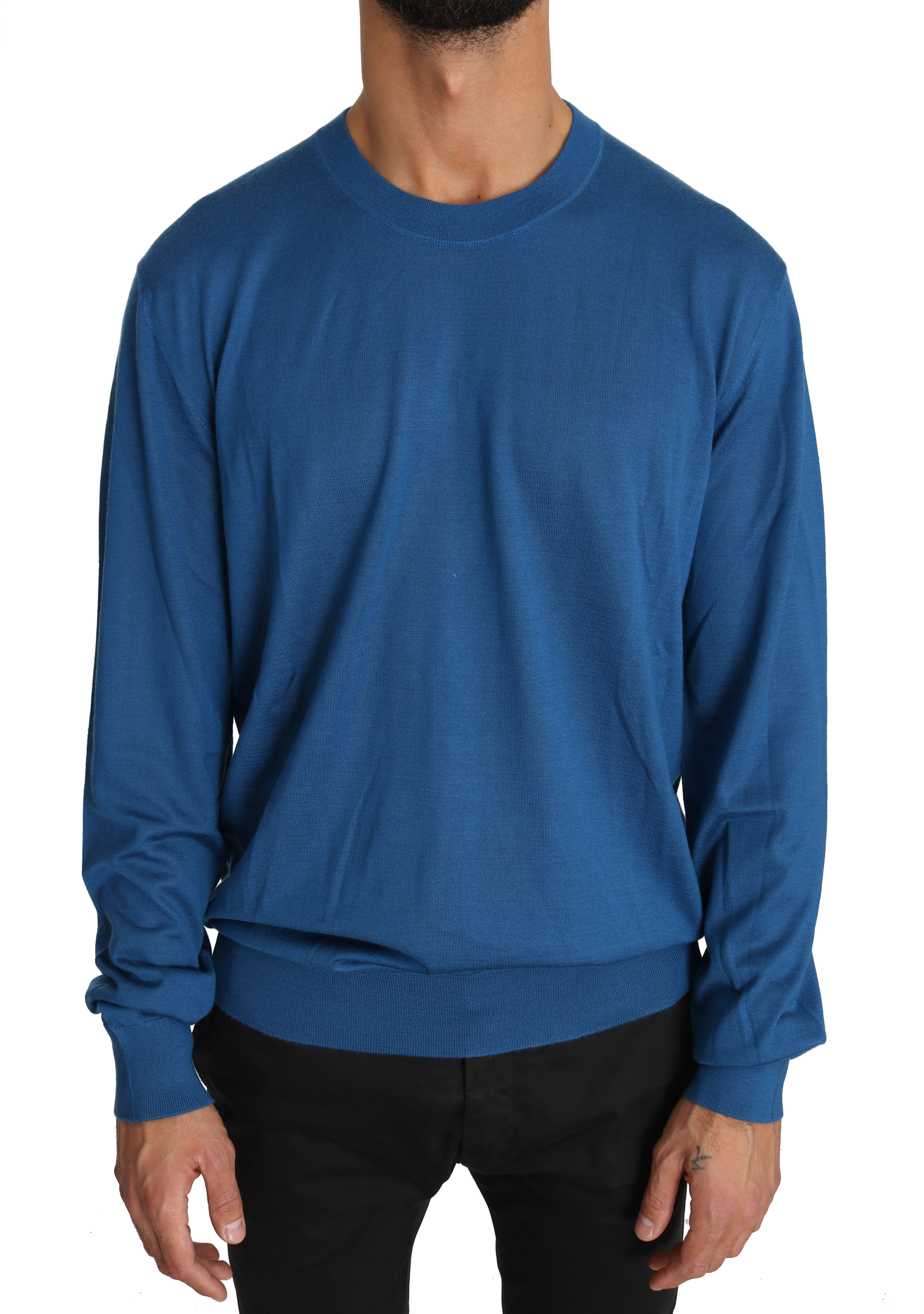 Dolce & Gabbana Men's Cashmere DG Logo Pullover Blue TSH2722 - IT52 | XL