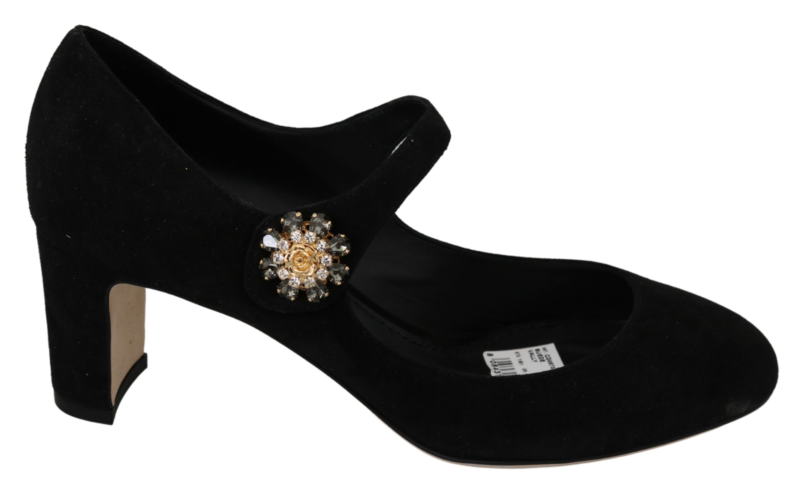 Dolce & Gabbana Women's Suede Mary Jane Pumps Black LA6921 - EU39/US8.5