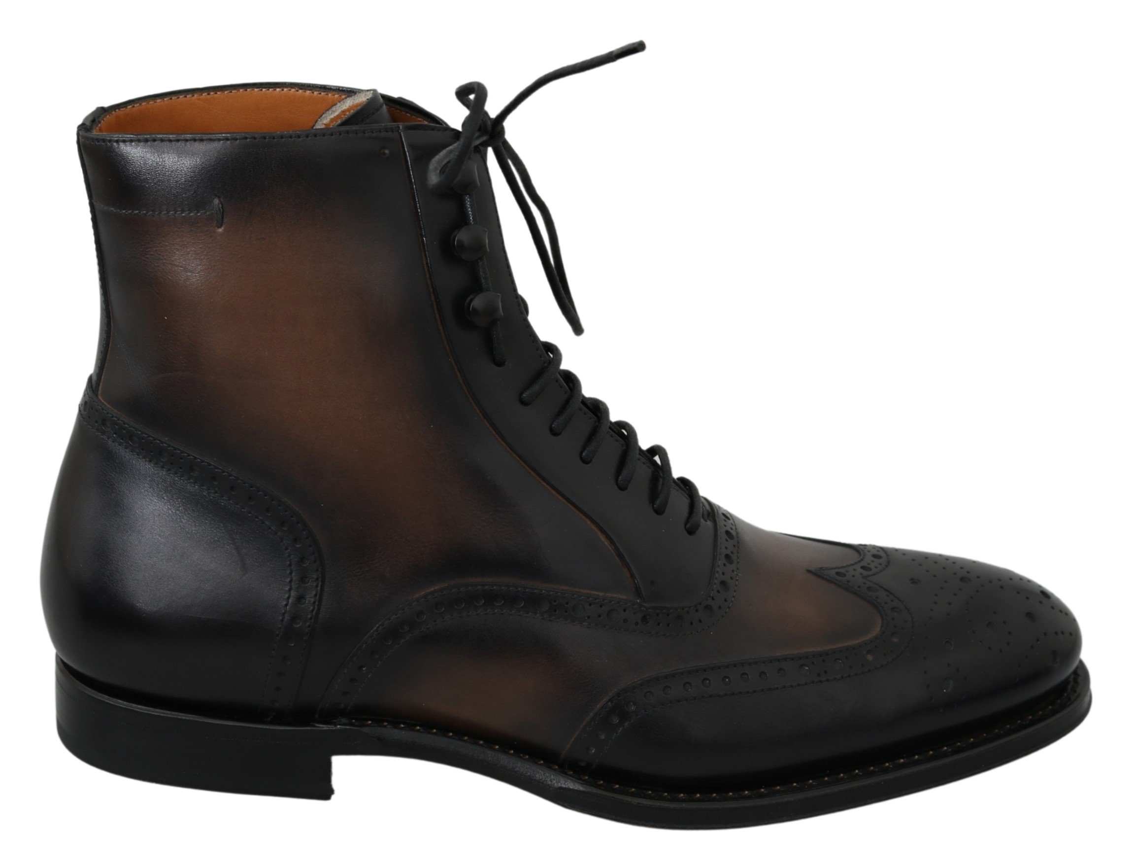Dolce & Gabbana Men's Leather Lace Boot Black MV2851 - EU42/US9