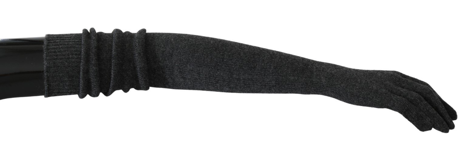 Dolce & Gabbana Women's Elbow Length Mitten Cashmere Gloves Gray LB1014 - 7|S