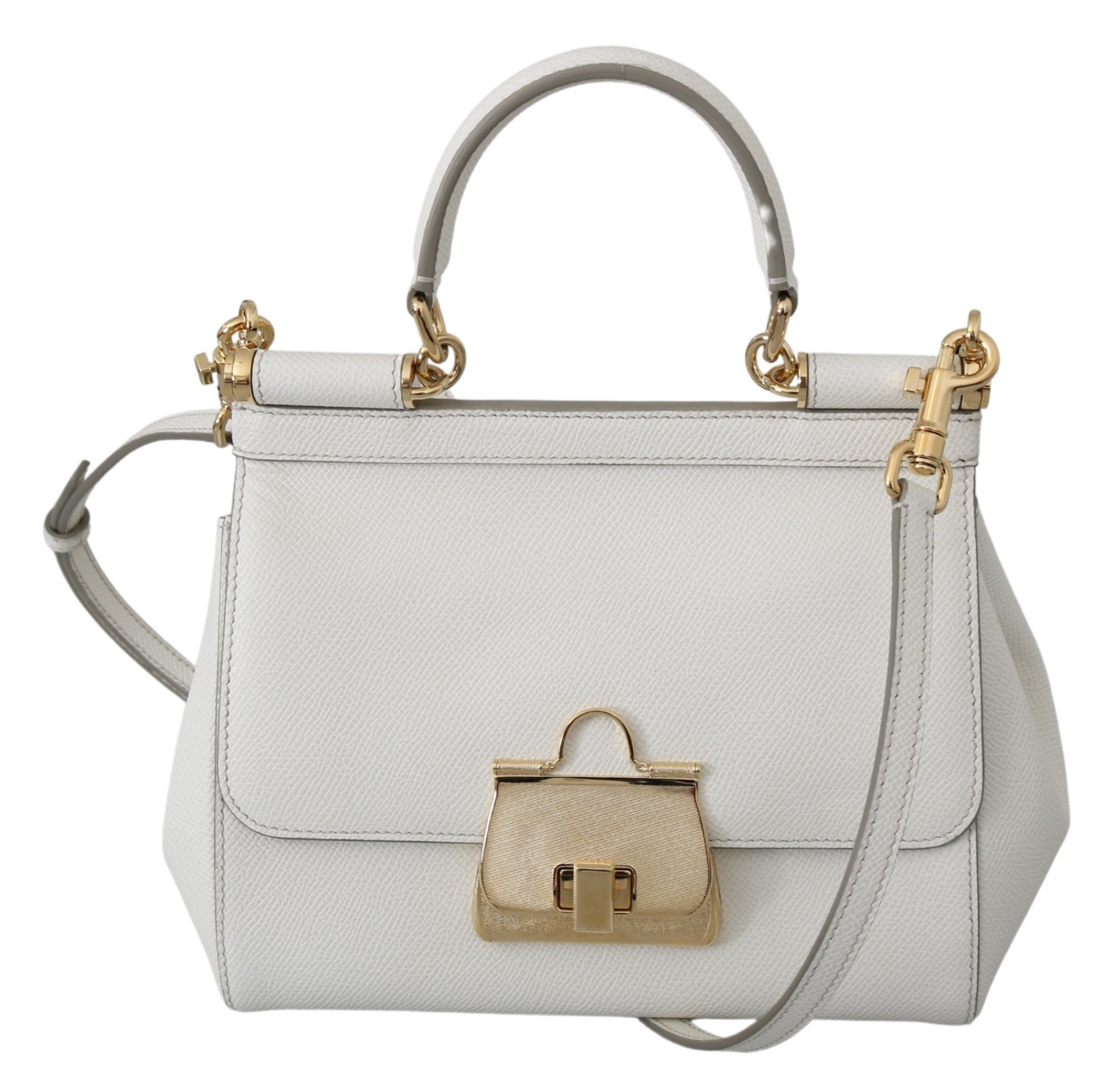 Dolce & Gabbana Women's SICILY Leather Shoulder Bag White VAS9950