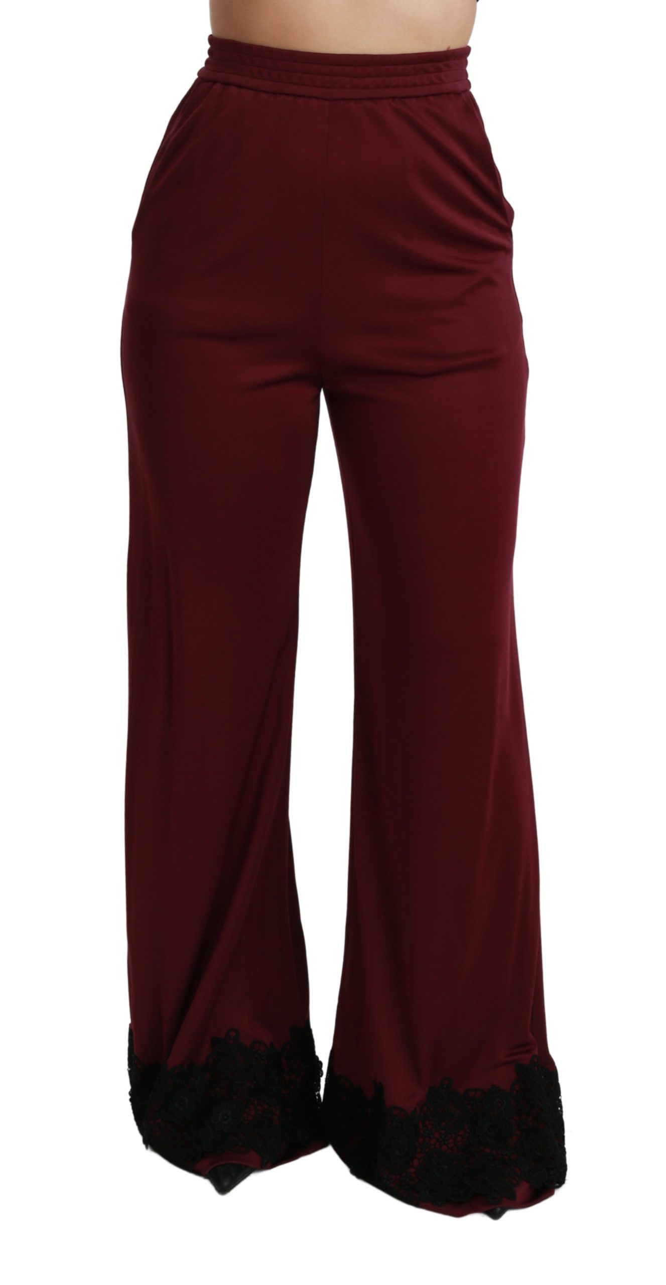 Dolce & Gabbana Women's Lace High Waist Trouser Bordeaux PAN70934 - IT40|S