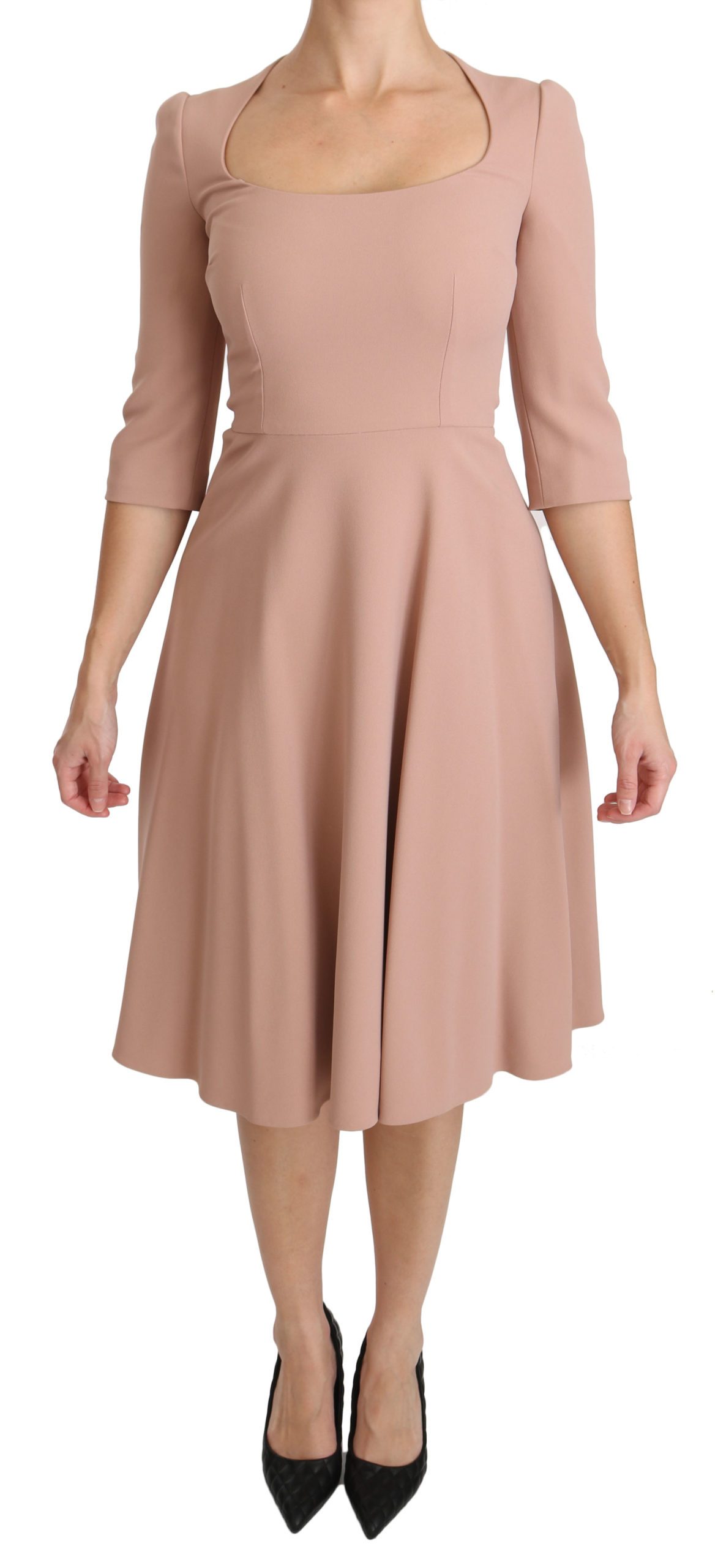 Dolce & Gabbana Women's 3/4 Sleeves A-line Viscose Dress Pink DR2100 - IT38|XS