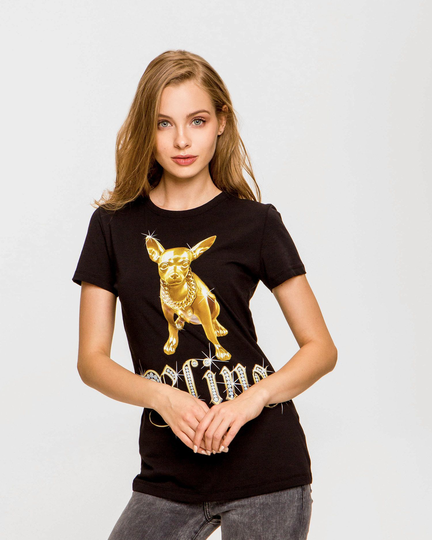 Love Moschino Women's Tops & T-Shirt Black LO1501183-IT38-XS - IT38|XS