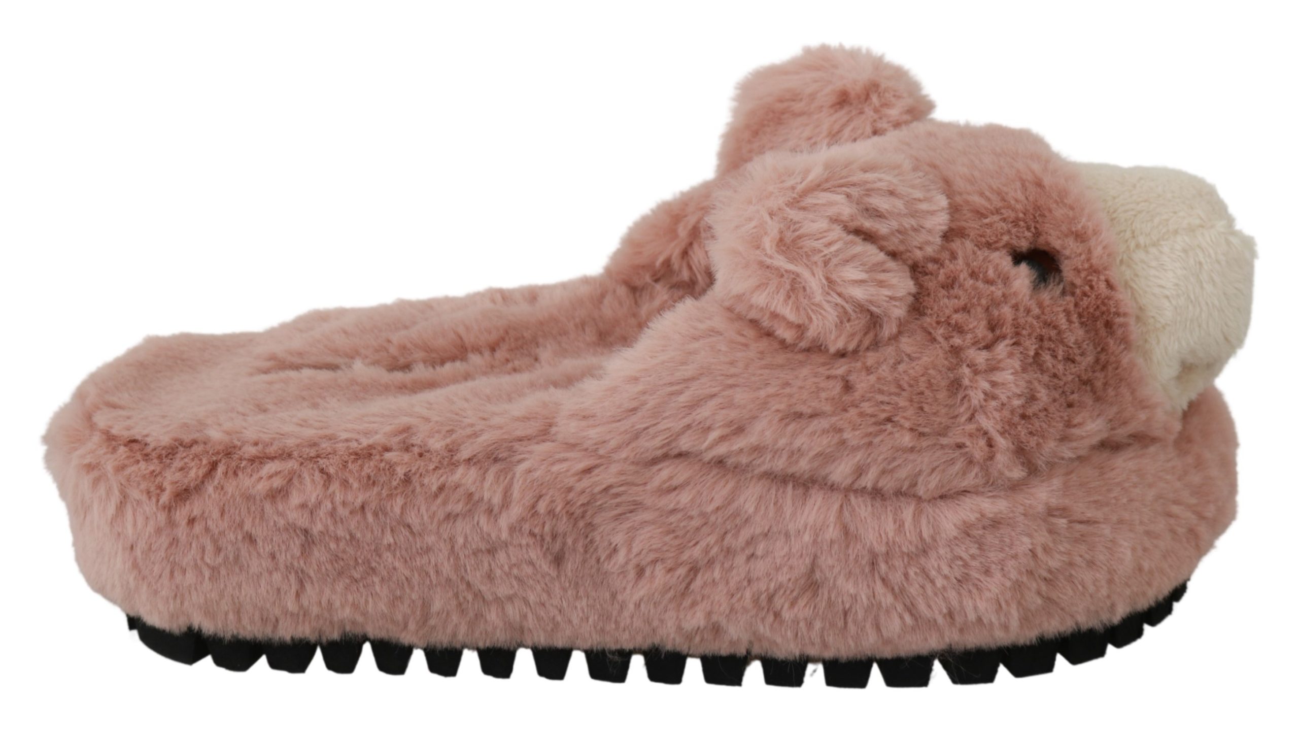 Dolce & Gabbana Women's Bear House Flat Shoe Pink LA6471 - EU35/US4.5