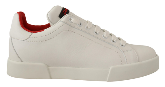 White Leather Low Top Women Sneakers Womens Shoes - EU37.5/US7