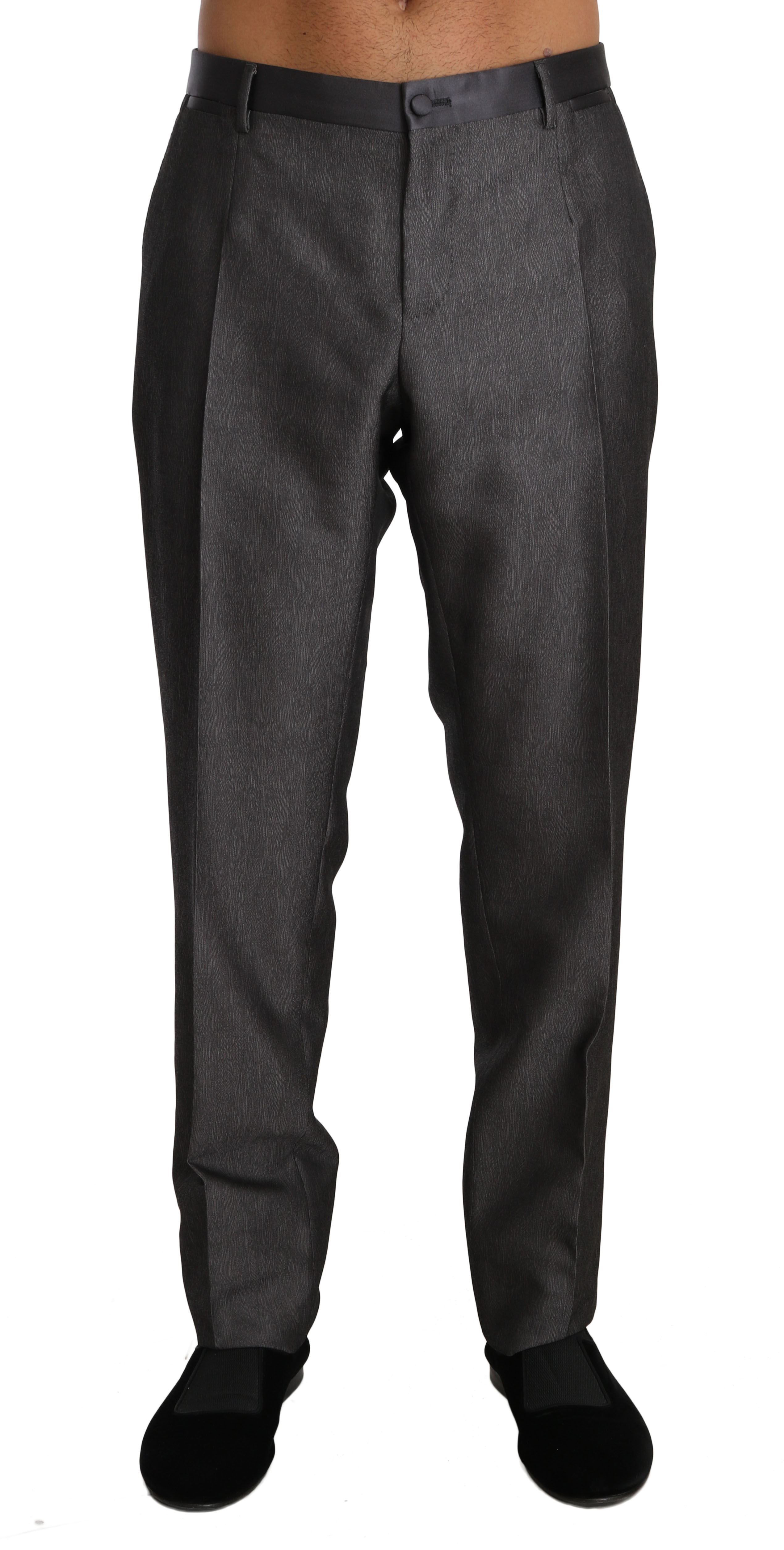 Dolce & Gabbana Men's Wool Silk Patterned Formal Trouser Gray BYX1251 - IT54 | XXL