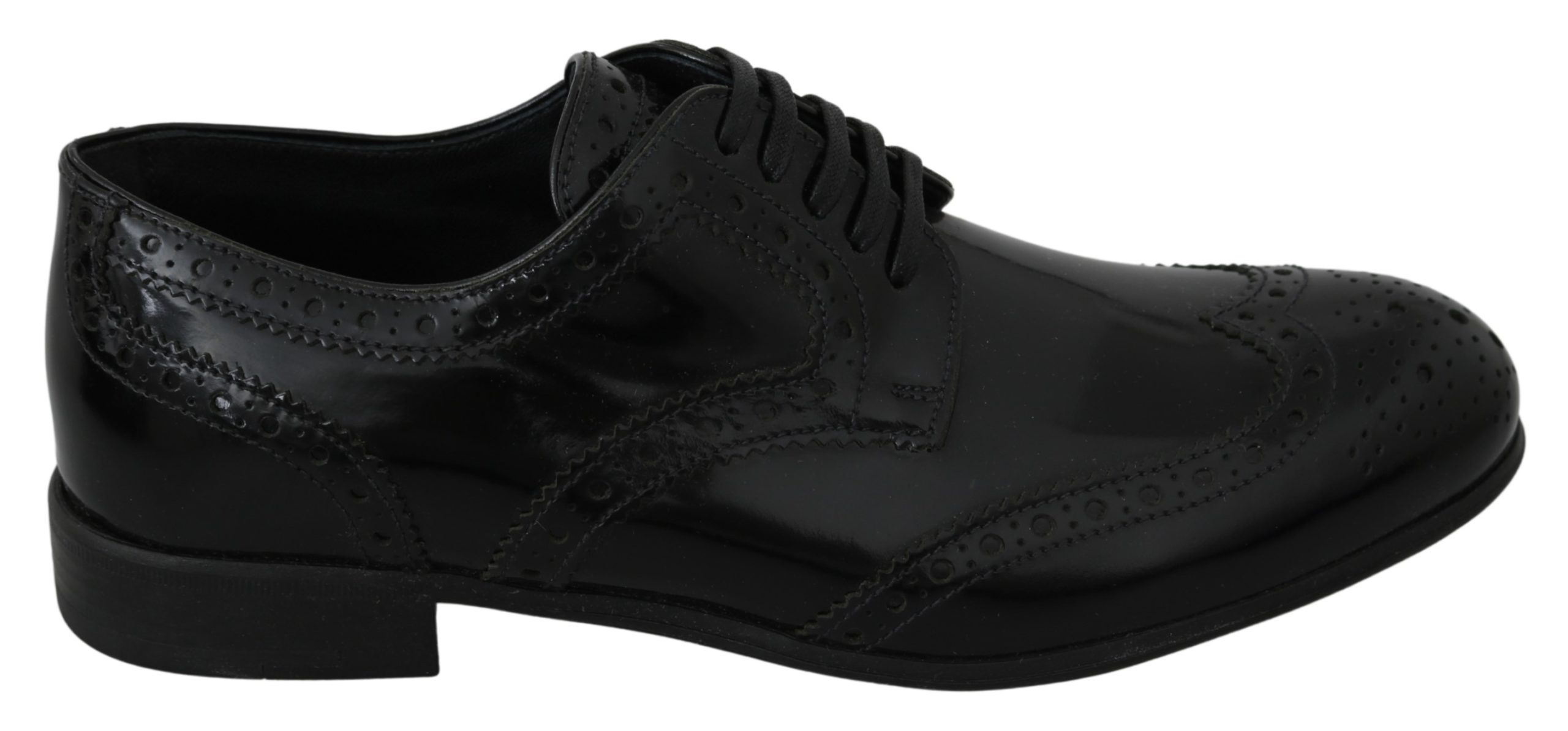 Dolce & Gabbana Women's Leather Formal Brogues Shoe Black LA7074 - EU37/US6.5