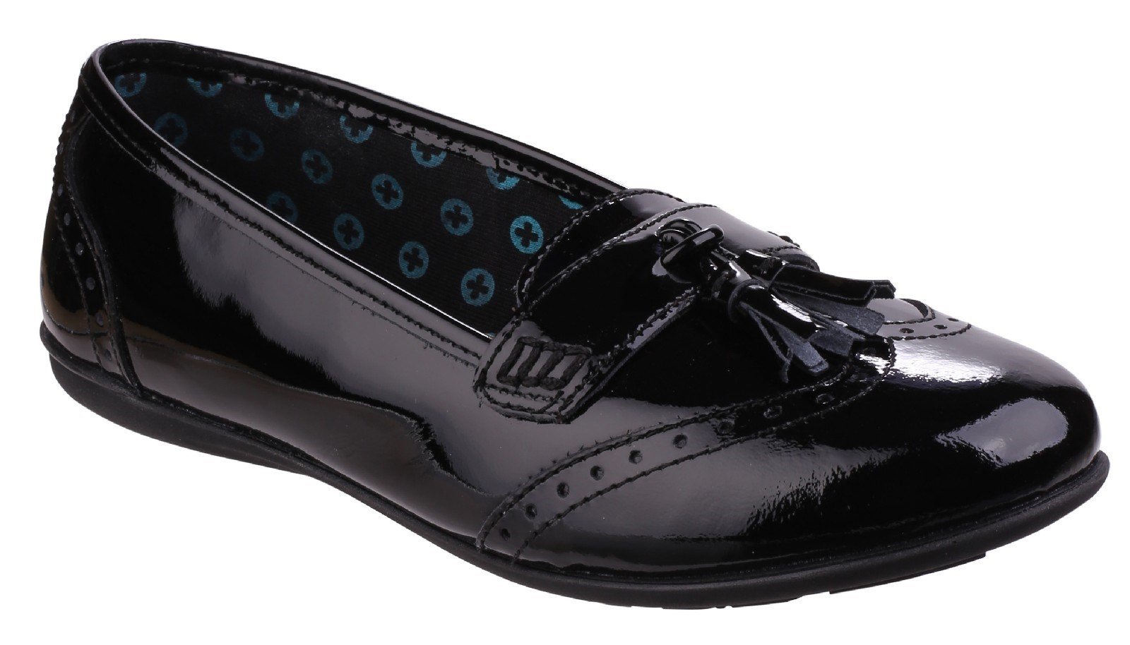 Hush Puppies Women's Esme Senior Girls Back to School Shoe Black 25335 - Black 7 UK