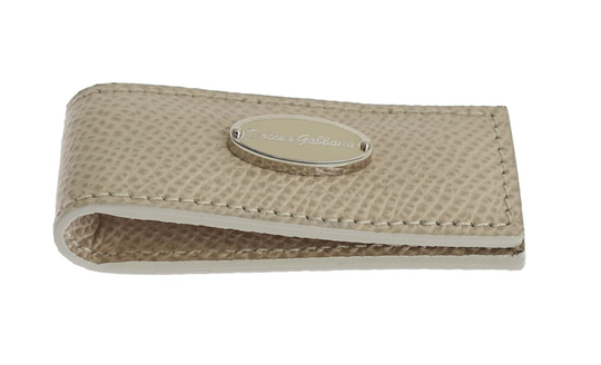 Dolce & Gabbana Men's Leather Magnet Money Clip Beige SIG31661