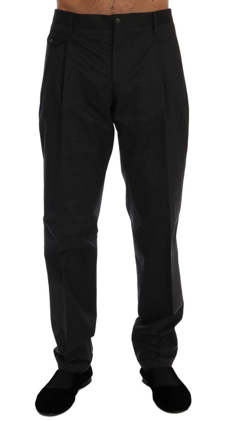Dolce & Gabbana Men's Striped Cotton Trouser Gray PAN60317 - IT52 | XL