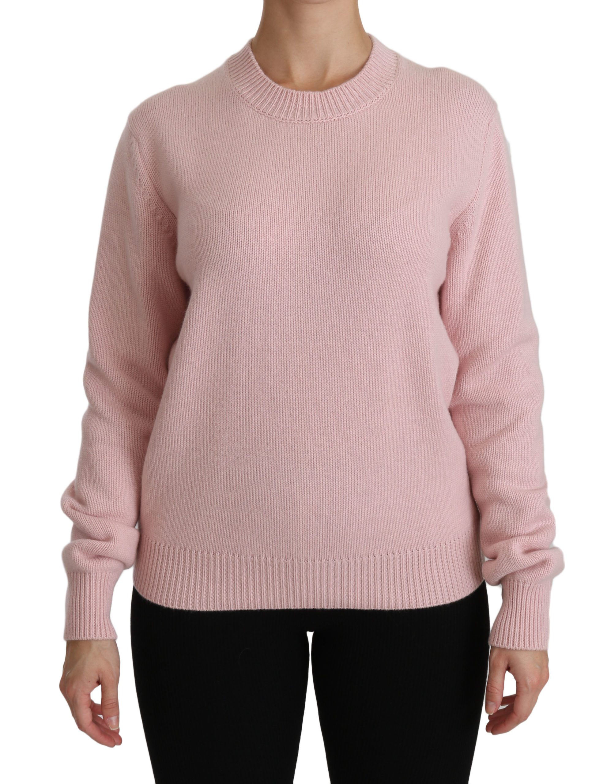 Dolce & Gabbana Women's Crew Neck Cashmere Pullover Sweater Pink TSH4236 - IT40|S