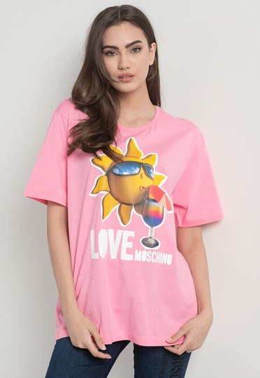 Love Moschino Women's Tops & T-Shirt Pink LO1486622-IT38-XS - IT38|XS