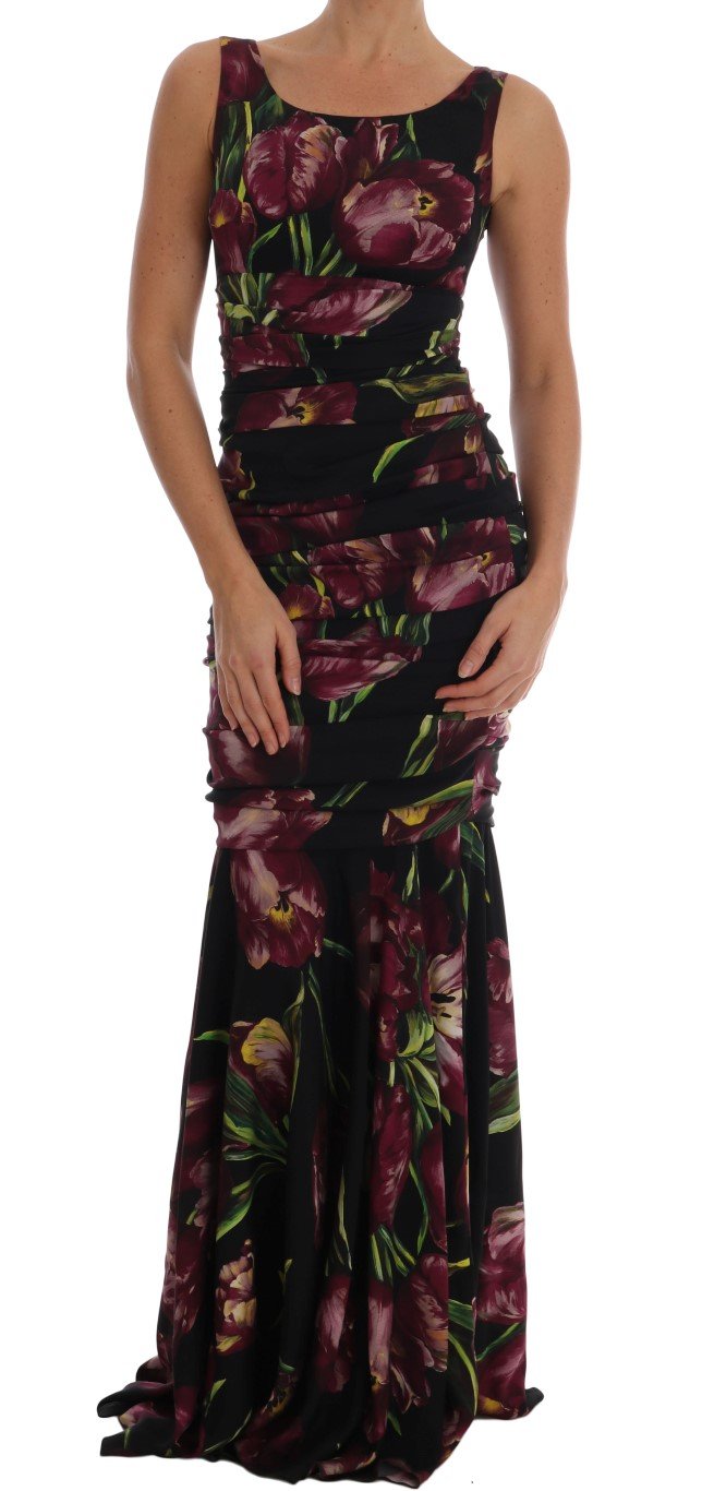 Dolce & Gabbana Women's Silk Stretch Tulip Dress Multicolor DR1311 - IT40|S