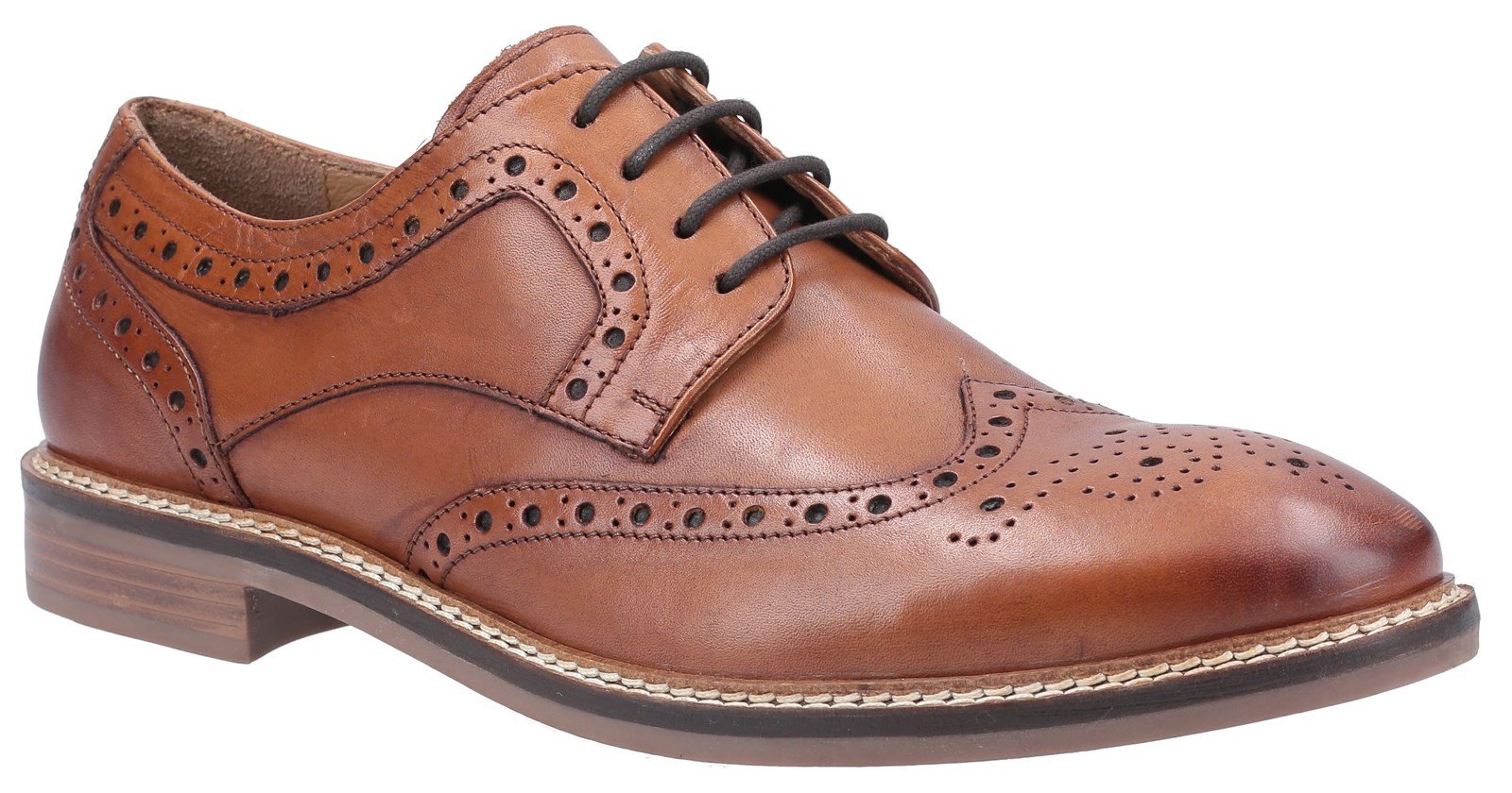 Hush Puppies Men's Bryson Lace Brogue Shoes Various Colours 31280 - Tan 6