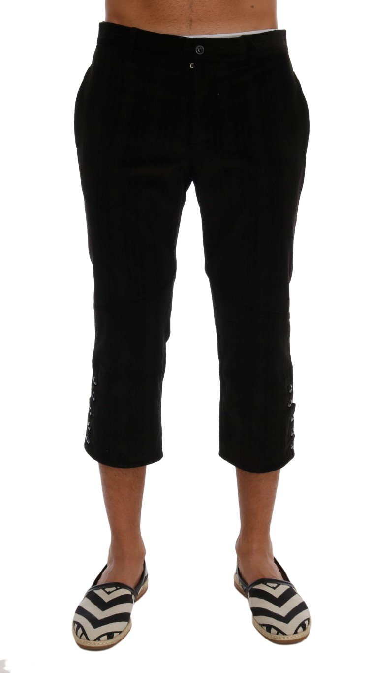 Dolce & Gabbana Men's Cotton Striped Cropped Trouser Black - IT52 | L