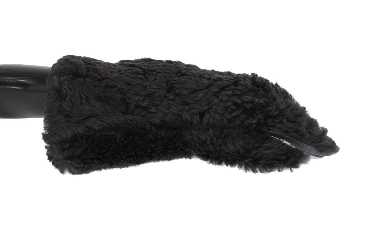 Dolce & Gabbana Men's Leather Shearling Fur Gloves Gray LB162 - 9|M