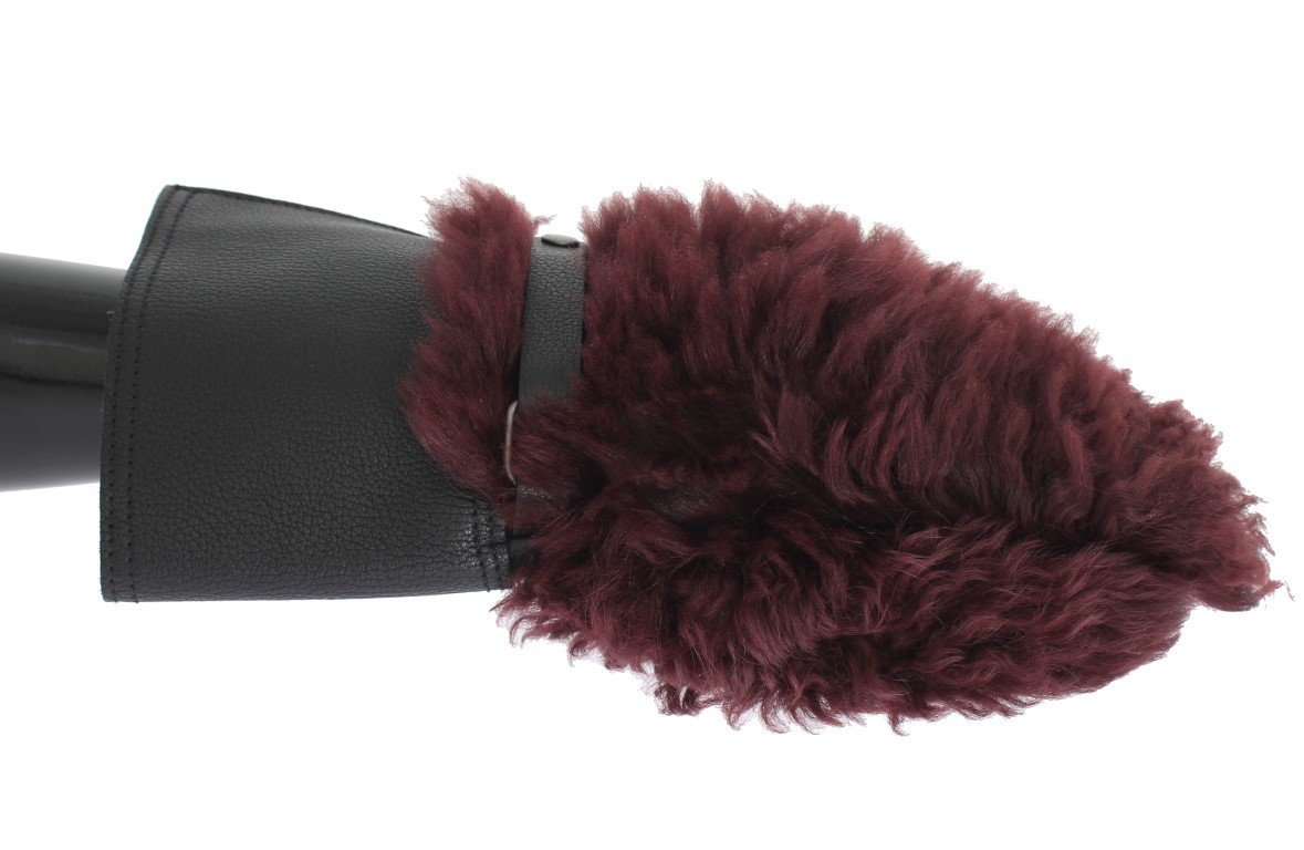 Dolce & Gabbana Men's Leather Shearling Gloves Bordeaux LB107 - 9,5|L