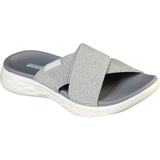 Skechers Women's On the GO 600 Glistening Sandals Silver 30352-55100-03 - Silver 3