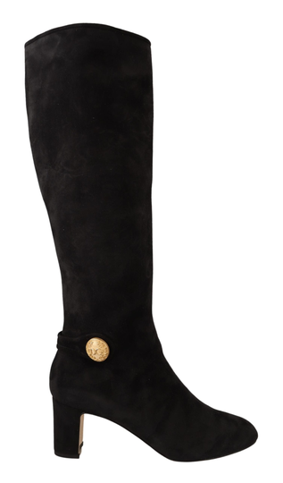 Black Leather Suede Vally Boots Shoes - EU40/US9.5