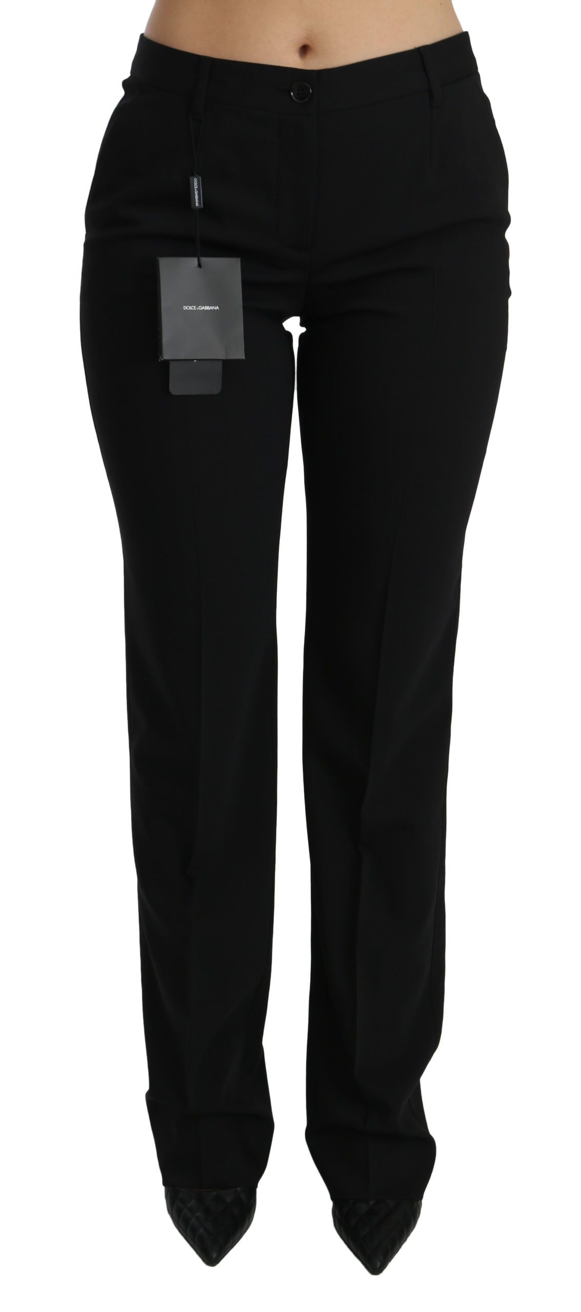 Dolce & Gabbana Women's Mid Waist Skinny Formal Trouser Black PAN70856 - IT40|S