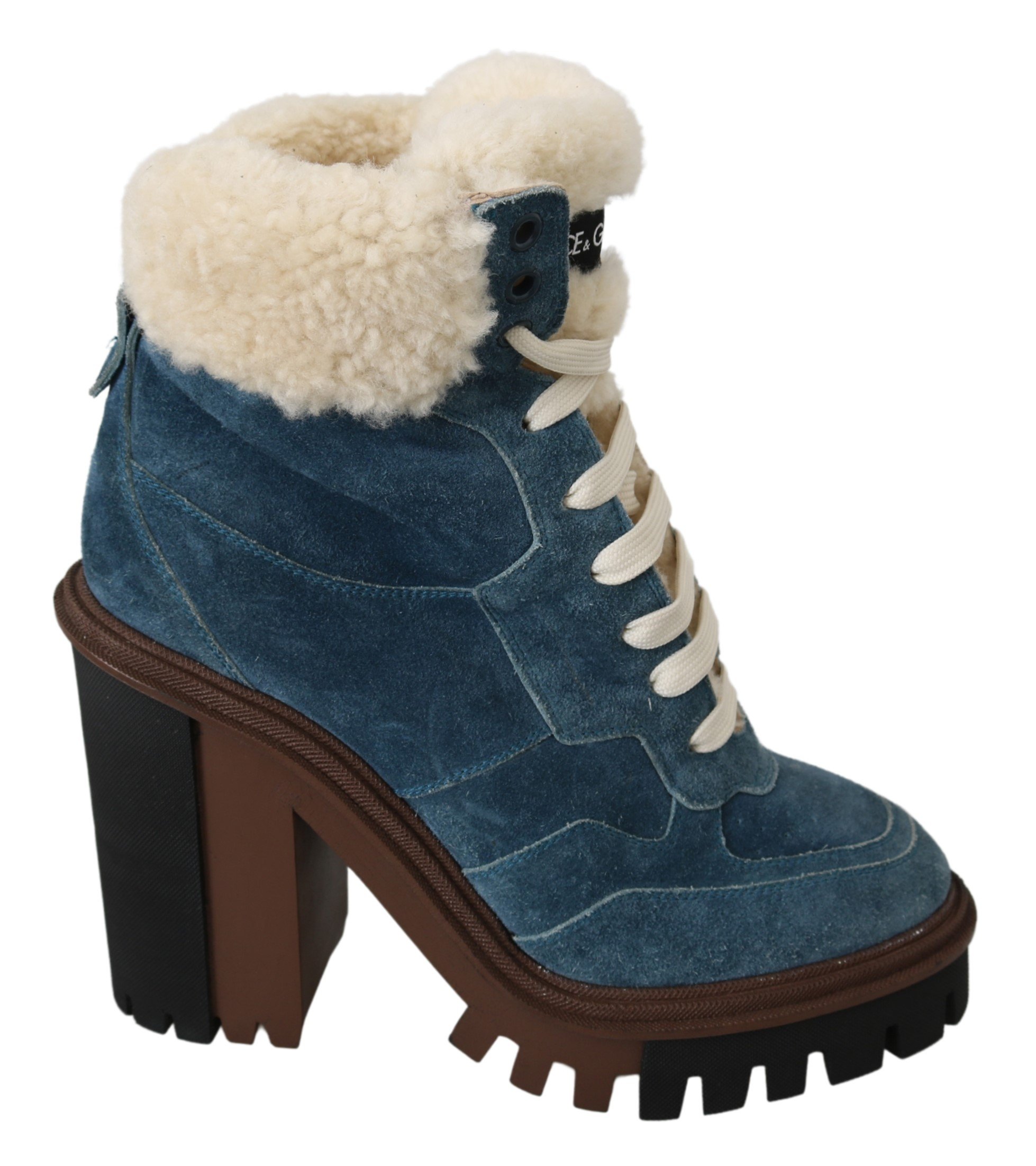 Dolce & Gabbana Women's Fur Shearling Ankle High Boot LA7062 - EU39/US8.5