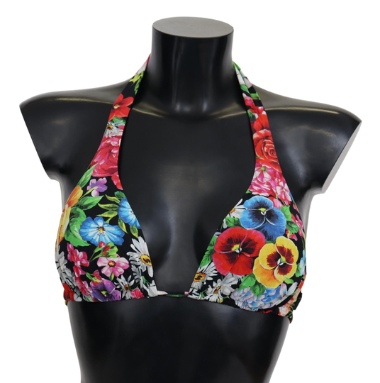 Multicolor Floral Print Swimwear Bikini Tops - IT1 | XS