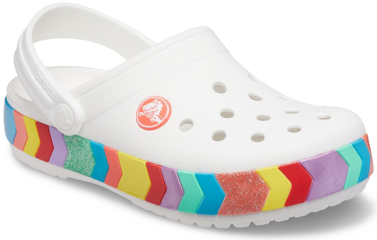 Crocs Kid's Crocband Chevron Beaded Clog Sandal White 31880 - White 4