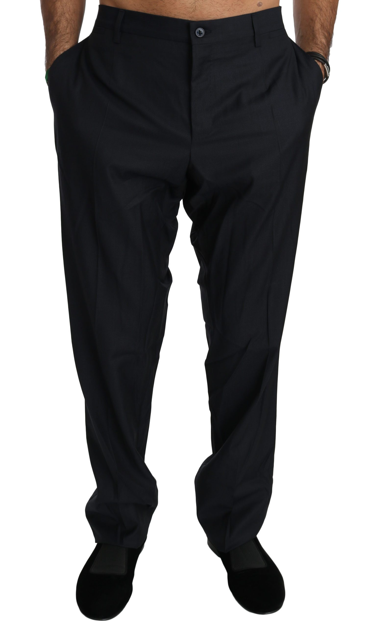 Dolce & Gabbana Men's Wool Formal Dress Trouser Black PAN70770 - IT56 | XXL