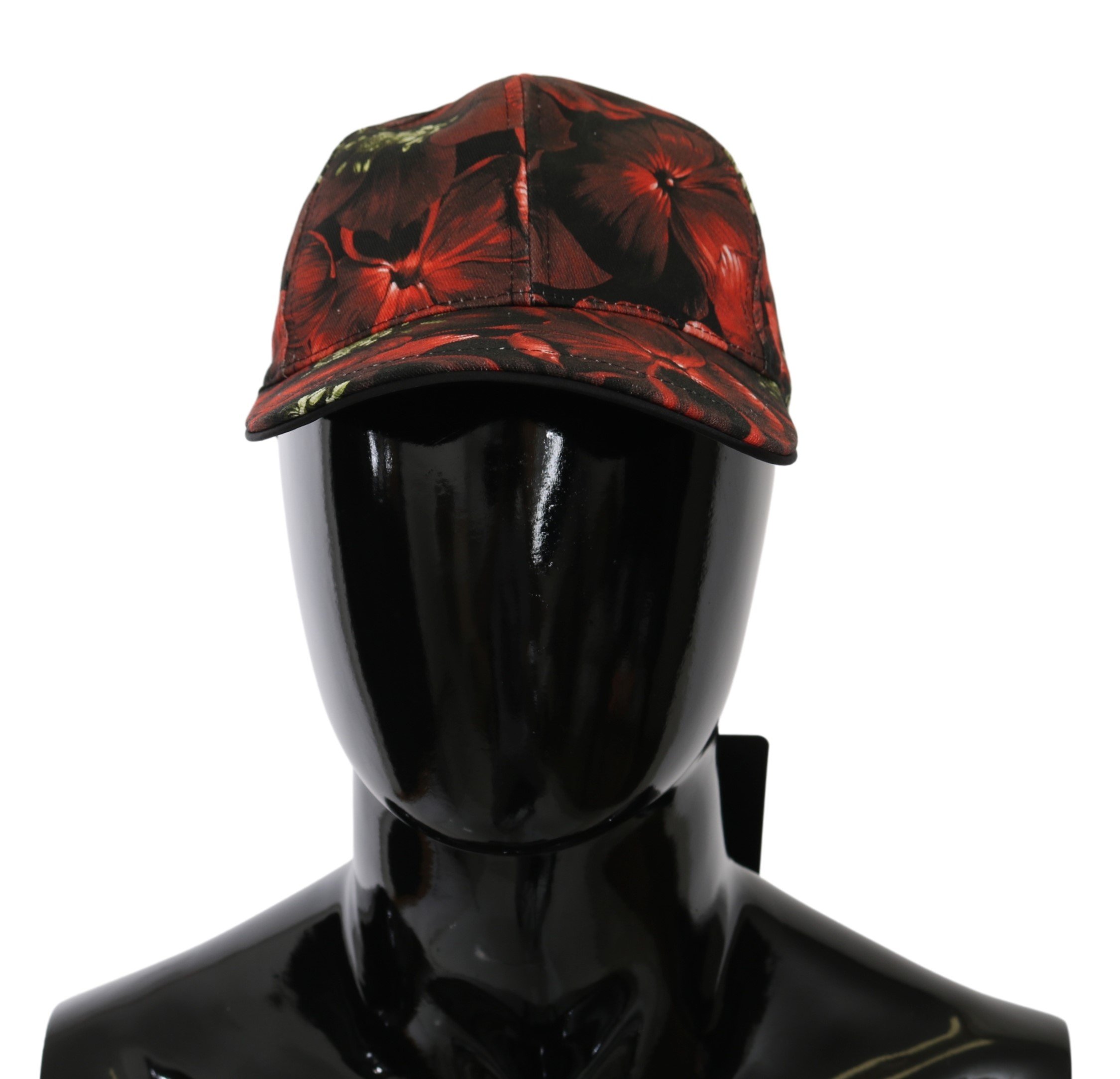 Dolce & Gabbana Men's Floral Baseball Cotton Stretch Cap Red HAT20073 - 57 cm|S