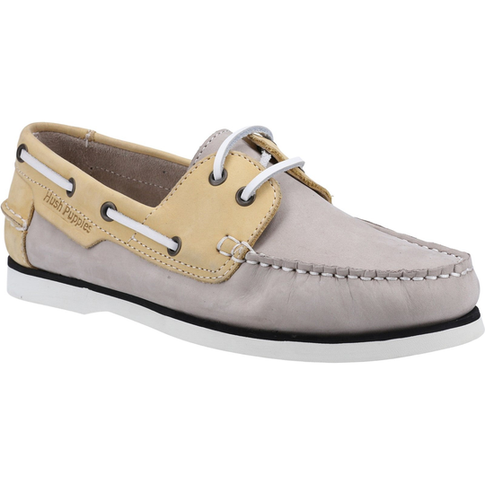 Hush Puppies Women's Hattie Boat Shoes Various Colours 30223 - Grey/Yellow 3