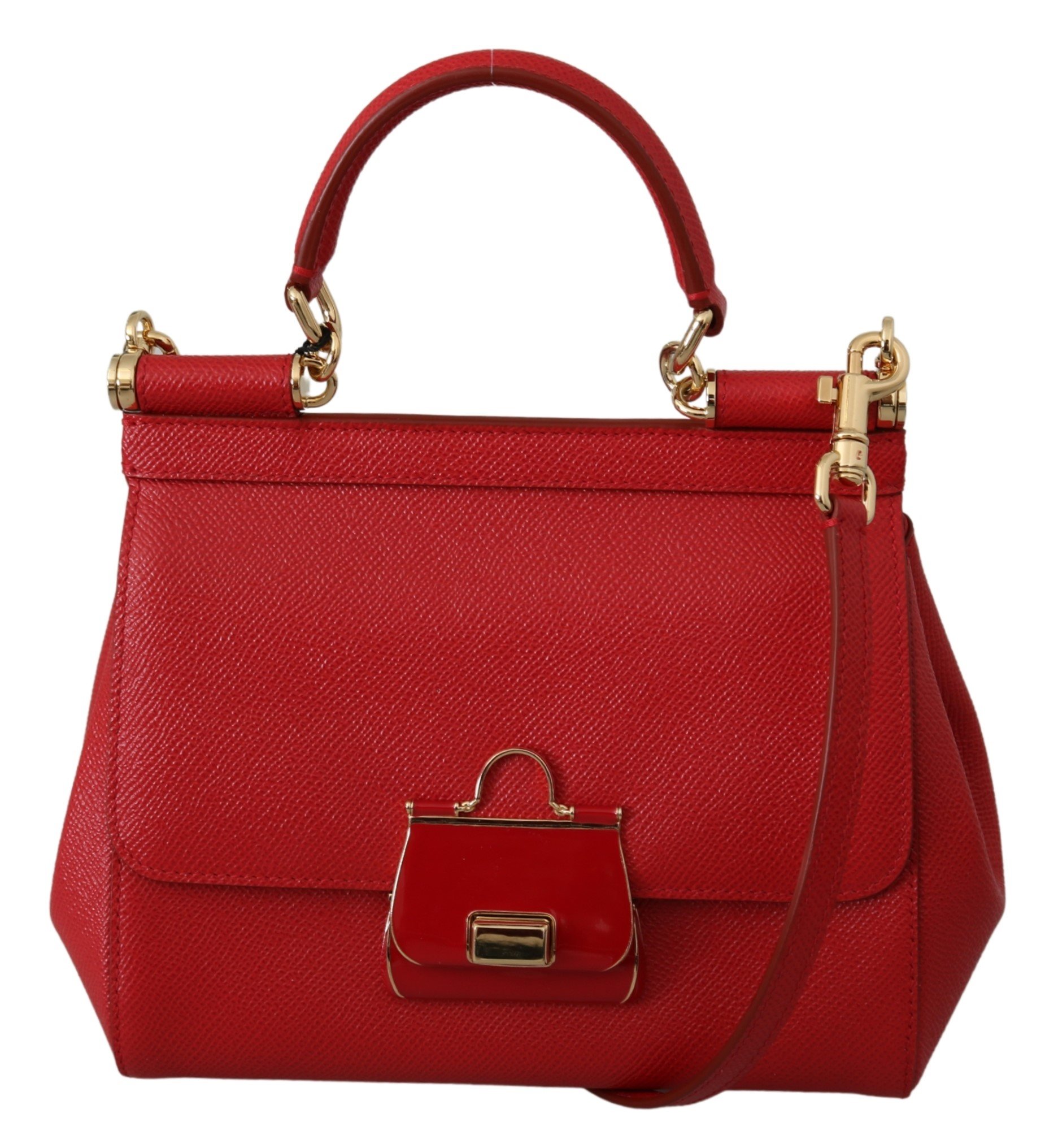 Dolce & Gabbana Women's SICILY Leather Shoulder Bag Red VAS9951