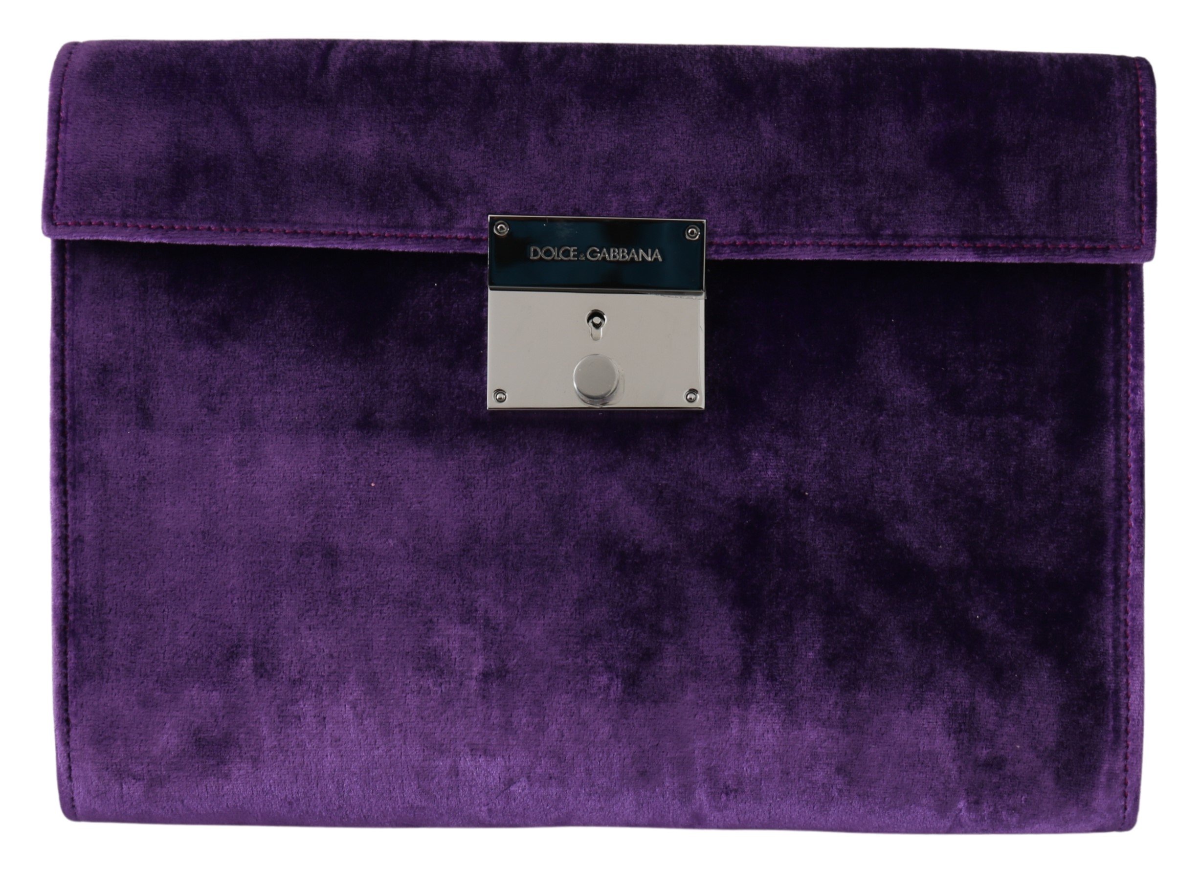 Dolce & Gabbana Men's Floral Leather Briefcase Bag Purple VAS9868