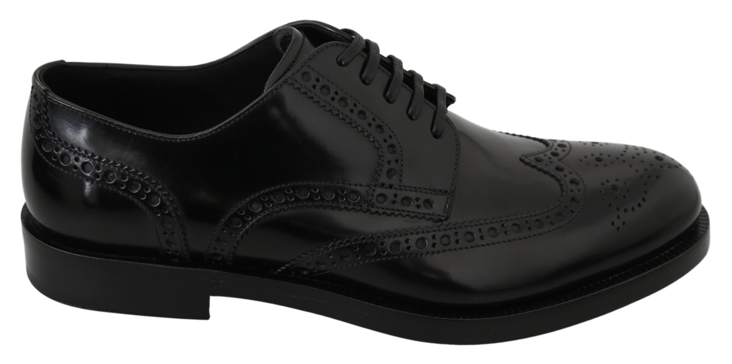 Dolce & Gabbana Men's Leather Formal Brogue Shoe Black MV2894 - EU40.5/US7.5