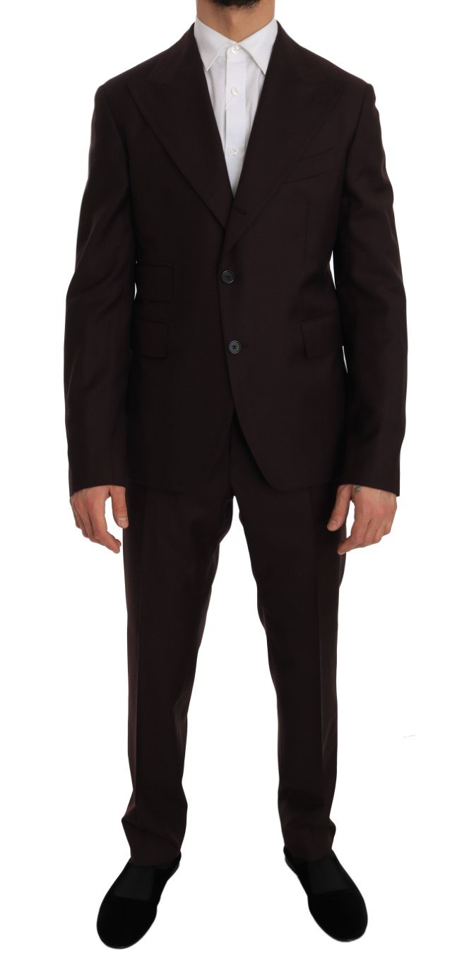 Dolce & Gabbana Men's Wool Two Button Slim Fit Suit Bordeaux JKT1244 - IT50 | L