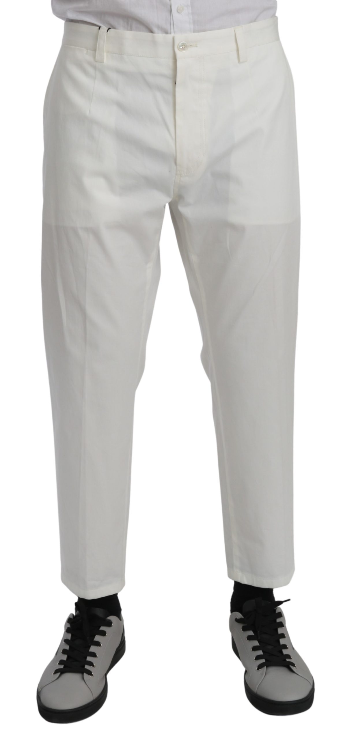 Dolce & Gabbana Men's Casual Cotton Stretch Trouser White PAN70962 - IT52 | XL
