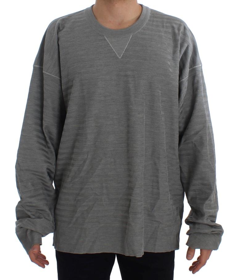 Dolce & Gabbana Men's Crewneck Pullover Silk Sweater Gray TIT20531 - IT48 | M